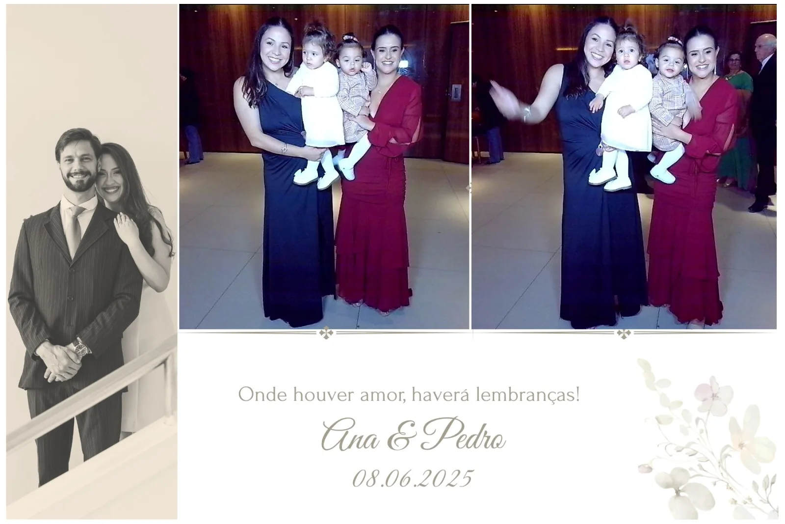 Foto entregue pela Cabine no casamento de Ana & Pedro
